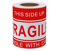 Hylabelest Autocollants « Handle with Care This Side Up Fragile » - 101 x 152 mm - Étiquettes d'adresse d'expédition (10,2 x 15,2 cm)