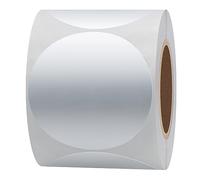 Hylabelest Étiquettes Rondes en Feuille Métallique Argentée 5,1 cm Autocollants Points de Codage Couleur Total 300 Par Rouleau (Argenté)