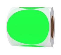 Hylabelest Rouleau de 100 autocollants ronds vert fluo de 10,2 cm pour code couleur (vert fluo, 10,2 cm)