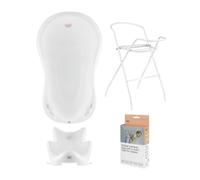 Hylat Baby 4 pièces Hug Me Blanc: Baignoire pour bébé avec support, siège de bain et vidange - Certificat TÜV Rheinland - solution idéale pour d'agréables expériences de bain - Collection Lite