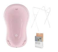 Hylat Baby Baignoire bébé avec support et vidange - Certificat TÜV Rheinland - ergonomique et confortable pour les nouveau-nés et les bébés - Collection Lite - Couleur : Rose, Motif : Hug Me