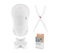Hylat Baby Ensemble : baignoire pour bébé avec thermomètre, support et bouchon, siège de baignoire, tuyau de vidange, stable et confortable, pour nouveau-nés et bébés