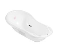 Hylat Baby Hug Me Blanc Baignoire Bébé avec Bouchon de Vidange et Thermomètre Vaignoire Antidérapante pour nouveau-nés et bébés jusqu'à 12 mois, en plastique sans BPA, Baignoire pour Enfants