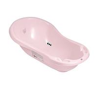 Hylat Baby Hug Me Rose Baignoire Bébé avec Bouchon de Vidange et Thermomètre Vaignoire Antidérapante pour nouveau-nés et bébés jusqu'à 12 mois, en plastique sans BPA, Baignoire pour Enfants