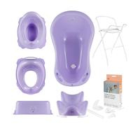 Hylat Baby Lot de 7 pièces : baignoire avec support, siège de salle de bain et drain, siège de toilette pour enfants, pot, échelle enfant - Yeti Viola - Certifié TÜV Rheinland - Collection Lite