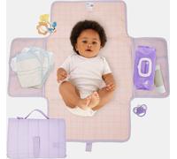 Matelas à Langer Bébé Hylat Baby - Léger et Compact, Imperméable en PEVA - Réducteur Toilette Enfant - Sac à Langer avec Fermetures Velcro Sécurisées et Poignées de Transport Pratiques