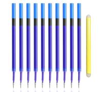 Hyleara Lot de 10 mines de rechange effaçables pour stylo à encre gel - 0,5 mm - Bleu - Compatible avec Pilot G2 - Pointe fine - Recharge de rechange pour stylo gel effaçable - Pratique pour l'école