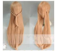 Hylee Anime Sword Art Online Yuuki Asuna Long Wig Cosplay Costume sao Yuki Asuna Femmes Synthetic Hair Halloween Party Play Wigs [Couleur: Selon le plan]