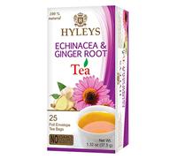 HYLEYS Tea Natural Echinacea & racine de gingembre Thé vert - 25 sachets de thé - (100 % naturel, sans sucre, sans gluten et sans OGM)
