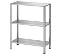 Hyllis Étagère de rangement en acier pour jardin ou extérieur 3 étages, 60 x 27 x 74 cm