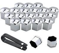 HYLLYP 20 Pièces Cache Ecrou Capuchon pour Citroen C5 Tourer 2008-2018, D'Écrou de Roue Capuchons de Boulon de Roue Couvre-Écrous Boulon Ecrou Couvre avec Outil de Suppression (17MM),Silver
