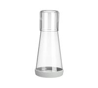 HYLOOD Carafe de chevet 800 ml et carafe à eau de nuit en verre transparent avec bain de bouche en verre transparent pour salle de bain avec sous-verre en silicone pour boissons maison, jus, thé glacé