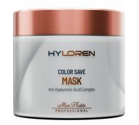 HYLoren Color Save Masque capillaire à l'acide hyaluronique, masque lissant revitalisant en profondeur, adoucit, lisse et fait briller les cheveux abîmés, 500 ml