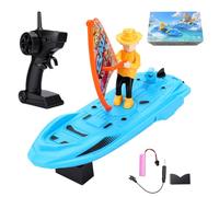 Hylukon Voilier télécommandé électrique 2,4 GHz pour piscine et lac, modes double vitesse, batterie 500 mAh, interrupteur de sécurité activé par l'eau pour débutants (bleu)
