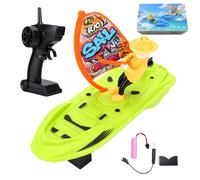 Hylukon Voilier télécommandé électrique 2,4 GHz pour piscine et lac, modes double vitesse, batterie 500 mAh, interrupteur de sécurité activé par l'eau pour débutants (vert)