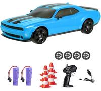 Hylukon Voiture Télécommandée, 1:24 WD Drift Car 4WD Voiture RC Racing Car avec Éclairage LED, avec des Roues de Drift et de Course, Adaptez-Vous à Différents Terrains