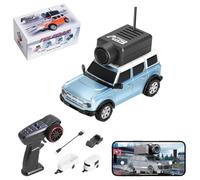 Hylukon WLtoys Voiture télécommandée, 1:64 Mini RC Car FPV 2,4G Voiture RC avec Caméra HD 720P, Gyroscope, éclairage D'ambiance LED, Contrôle par Application (Bleu)