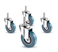 HYLYGFH Lot de 4 roulettes pivotantes pour Meubles de 65 mm et 75 mm avec Freins, silencieuses et à Filetage M10/M12, pour Charges Lourdes (80 kg).