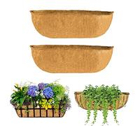 HYLYING Lot de 2 revêtements de rechange en fibre de coco pour jardinière - 76 cm - Demi-lune - Pour jardinière suspendue