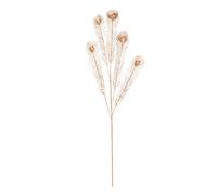 HYLYING Lot de 6 fausses plumes de paon dorées - 82 cm - Bouquet de fausses branches d'eucalyptus dorées - Pour mariage, fête, intérieur, centre de table, 63264795-9918-2223450301