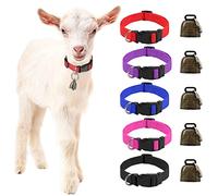 HYLYUN Lot de 5 colliers de chèvre avec clochettes, vache, cheval, mouton, clochette en bronze bruyante pour petits animaux de ferme, chèvre