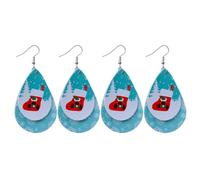 HYMAOME Lot de 2 paires de boucles d'oreilles pendantes en forme de bonhomme de neige pour femme - Boucles d'oreilles amusantes double face adorables et légères, 2 Pairs, Acier inoxydable, Pas de