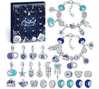 Hymarvo Calendrier de l'Avent 2025 Bijoux Femme Fille, 24 Surprise Calendrier de lavent Enfant Ado, DIY Calendrier de Noël Charms Bracelet Kit Fabrication Creation Bijoux Enfants Fille Cadeaux de Noël