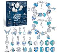 Hymarvo Calendrier de l'Avent 2025 Enfant Fille, Calendrier de l'avent Bijoux Kinder Ado, DIY Calendrier de Noël Bracelet Collier Fabrication Bijoux Enfants Fille Cadeaux Noël 6 7 8 9 10 11 12 13 Ans
