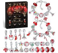 Hymarvo Calendrier de l'Avent 2025 Fille Bijoux, Calendrier de l'avent Enfant 5-13 Ans, Calendrier de Noël Bracelet Fabrication Bijoux Enfants Fille Ado Cadeaux de Noël 5 6 7 8 9 10 11 12 13 Ans