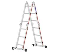 Hymer 414312 Échelle multifonction avec plate-forme de travail (4 x 3 échelons, montants 60 mm, échelle en aluminium, échelle pliante, échelle simple 3,47 m)