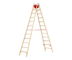 HYMER Échelle double à marches en bois, accès des deux côtés, 2x10 marches Hymer Quantité:1