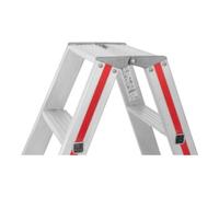 HYMER Escabeau double à marches avec roulettes, 2x4 marches Hymer Quantité:1