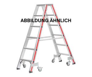 HYMER Escabeau double à marches avec roulettes, 2x8 marches Hymer Quantité:1