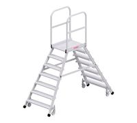 HYMER Hymer Escabeau roulant, accessible des deux côtés, 2x7 marches, hauteur 1,70 m Quantité:1