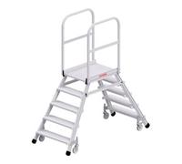 HYMER Hymer Escalier de plateforme mobile, accès des deux côtés, 2x5 marches, hauteur 1,20 m Quantité:1