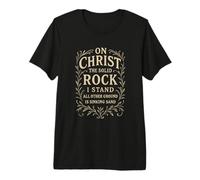Hymnes - on Christ The Solid Rock I Stand - Christian Bible T-Shirt Haut de Gamme