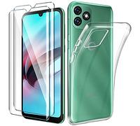 HYMY pour Black-View Oscal C20 Pro Coque (6.1"), 2Pcs Verre Trempé pour Black-View Oscal C20 Pro Étui Silicone TPU Housse,Film Protection écran - (0,33mm HD Ultra Transparent) Dureté 9H Glace-Clear