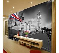 HYMZHL Papier Peint Big Ben l 'horloge 3D Intissé Peinture Murale Tapisserie Photo Poster Muraux Salon Chambre Bureau Couloir Mural Décoration 200cm×140cm(LxH)