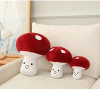 hynbasea Lot de 3 oreillers en peluche 3D créatifs en forme de champignons mignons