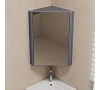 Hynbdes Armoire de toilette d'angle triangulaire, rangement mural en aluminium pour produits de toilette - Solution gain de place élégante