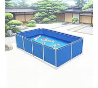 Hynbdes Bassin pour Aquarium, Réservoir d'eau Intérieur/extérieur avec Cadre Et Vanne De Vidange, Bassin Hors Sol en Toile PVC pour Carpes Rouges
