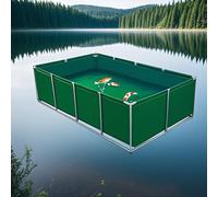 Hynbdes Bassin pour Aquarium, Réservoir d'eau Intérieur/extérieur avec Cadre Et Vanne De Vidange, Bassin Hors Sol en Toile PVC pour Carpes Rouges