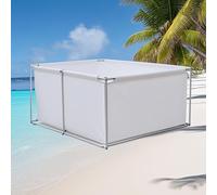 Hynbdes Bassin pour Aquarium, Réservoir d'eau Intérieur/extérieur avec Cadre Et Vanne De Vidange, Bassin Hors Sol en Toile PVC pour Carpes Rouges