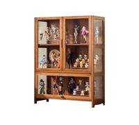 Hynbdes Vitrine Acrylique, vitrine de Salon, vitrine, Structure Rigide, étanche et Anti-poussière, Convient pour diverses scènes (Trois Portes Marron, 65 * 32 * 106, Trois côtés Transparents)