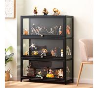 Hynbdes Vitrine en Verre, vitrine de Salon, vitrine d'exposition, scellée et étanche à la poussière, adaptée à Divers scénarios (3 Triple Noir 80 * 33 * 106 Transparent sur Trois côtés)