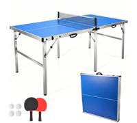 Hyner Table de ping-Pong Pliante, 182 x 91 x 76 cm, résistante aux intempéries, avec poignée et Filet, inclut Deux Raquettes et Une Balle, adaptée à Un Usage intérieur et extérieur