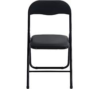 HynJGih Chaise Pliante Chaise de Bureau rembourrée Noire Cadre en métal Chaise Pliable Siège Confortable