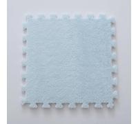 HynJGih Coussin de Sol carré en Mousse en Peluche, Coussin de Sol carré à emboîtement Lavable, Tapis Patchwork en Mousse antidérapant(Light Blue,18pcs)