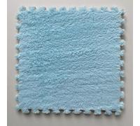 HynJGih Dalles de Moquette emboîtables, Tapis de Sol en Mousse pelucheuse, 64 Tapis Puzzle en Peluche, Blocs de Tapis Puzzle en Peluche Moelleuse(Light Blue)