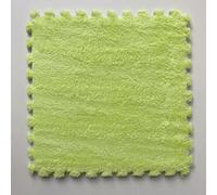 HynJGih Dalles de Moquette emboîtables, Tapis de Sol en Mousse pelucheuse, 64 Tapis Puzzle en Peluche, Blocs de Tapis Puzzle en Peluche Moelleuse(Green)